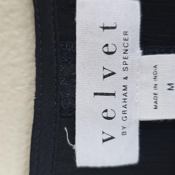 Velvet Bethel Lace Trimmed Minidress In Black Long Sleeve Size M NwT. - Picture 6 of 10